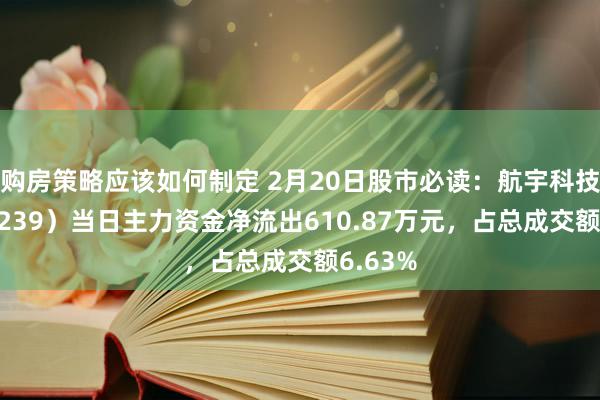 购房策略应该如何制定 2月20日股市必读：航宇科技（688239）当日主力资金净流出610.87万元，占总成交额6.63%