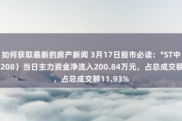 如何获取最新的房产新闻 3月17日股市必读：*ST中程（30